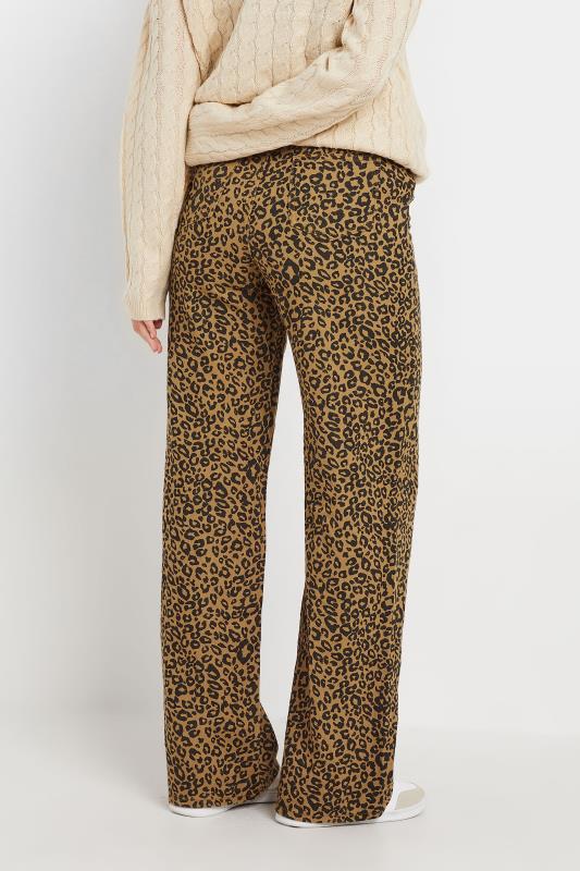 LTS Natural Brown Leopard Print Wide Leg Jeans | Long Tall Sally 5