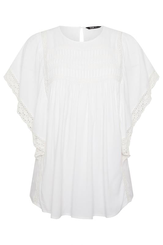 YOURS Plus Size White Embroidered Blouse | Yours Clothing 5