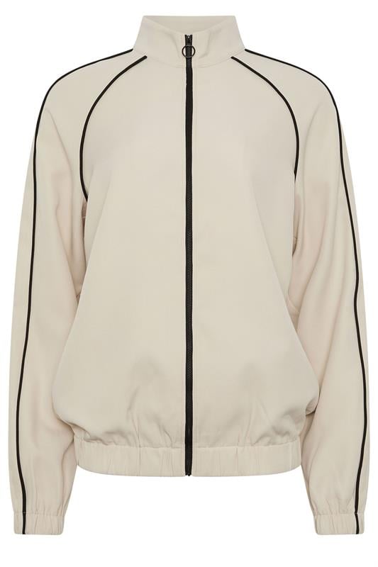 LTS Tall Women's Ivory White Piped Zip Through Jacket | Long Tall Sally 5