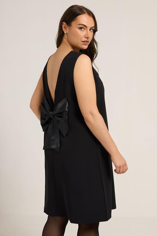 YOURS Plus Size Black Bow Back Shift Dress | Yours Clothing 5