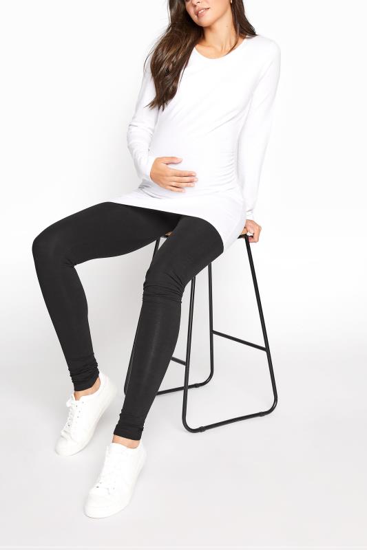 LTS Tall Maternity Black Cotton Leggings