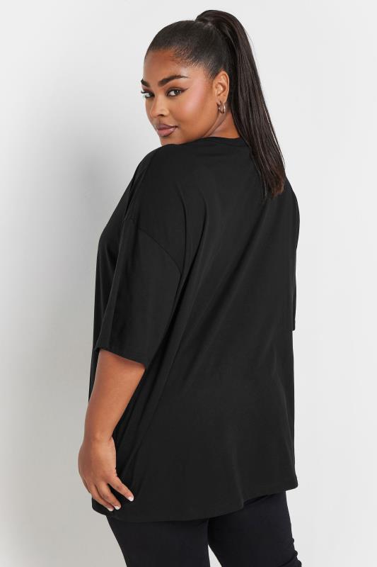 YOURS Plus Size Black 'Lost Spirit' Slogan Boxy T-Shirt | Yours Clothing 3