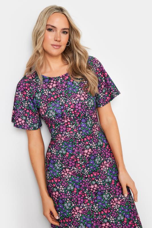 LTS Tall Women's Purple Floral Print Midi Dress | Long Tall Sally 4