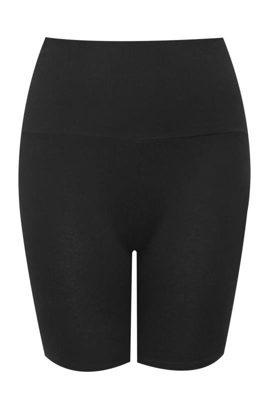 Plus Size Black TUMMY CONTROL Soft Touch Cycling Shorts | Yours Clothing 5