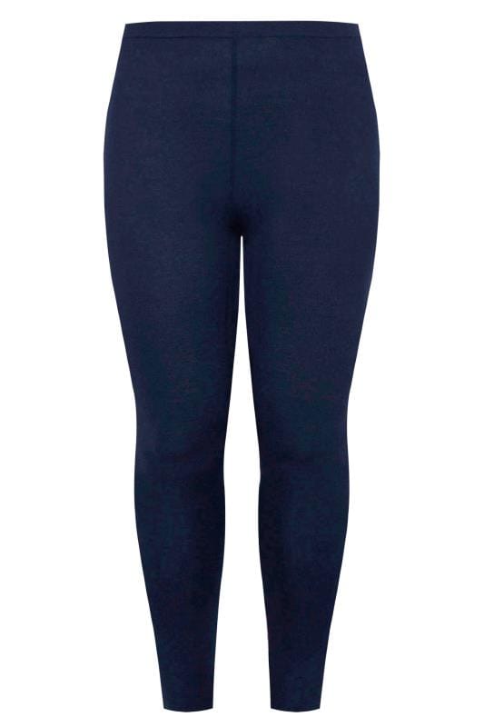 Plus Size Navy Blue Soft Touch Leggings | Yours Clothing 10