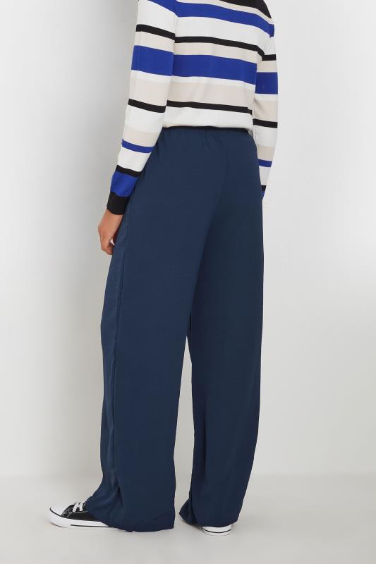 M&Co Navy Blue Crepe Wide Leg Trousers | M&Co 3