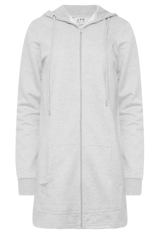 LTS Tall Women's Grey Marl Cotton Longline Hoodie | Long Tall Sally 6