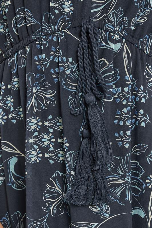 LTS Tall Women's Navy Blue Floral Tie Waist Maxi Dress | Long Tall Sally 4