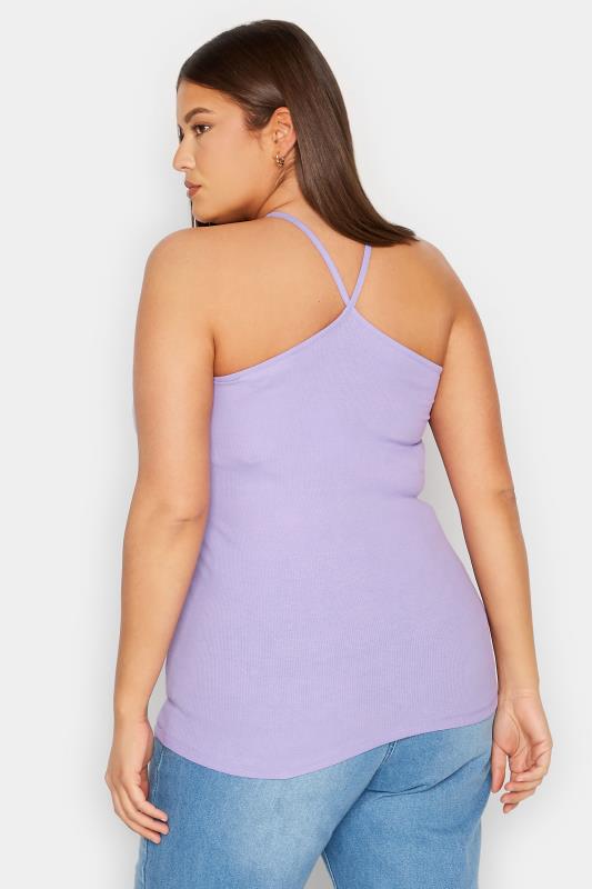 LTS Tall Women's Lilac Purple Halter Neck Vest Top | Long Tall Sally 3