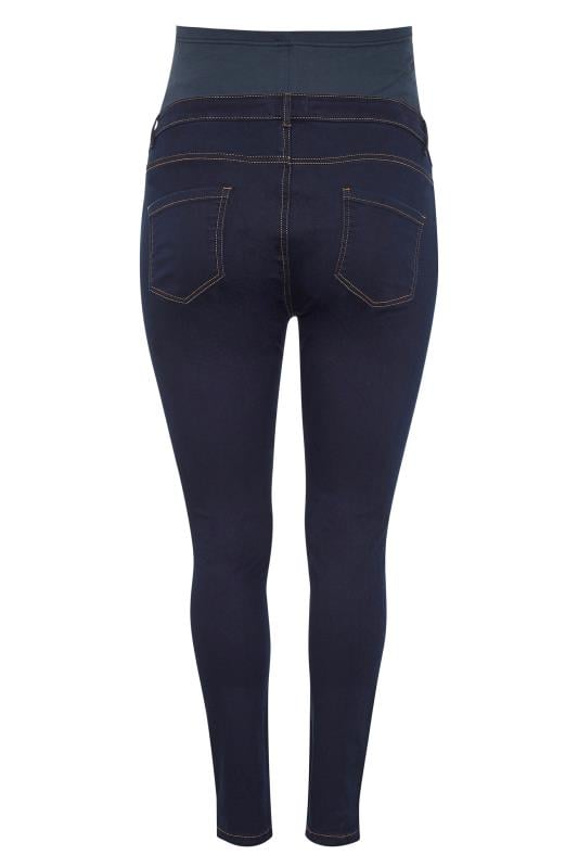 BUMP IT UP MATERNITY Indigo Blue Skinny Jeans With Comfort Panel | Yours Clothing 5