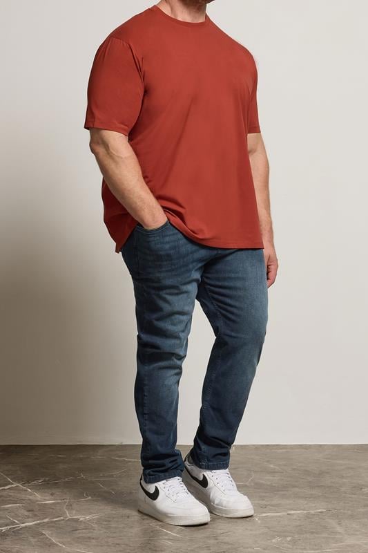 BadRhino Big & Tall Blue Black Washed Straight Leg Stretch Jeans