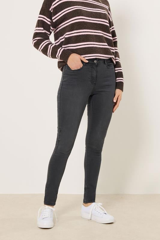 LTS Tall Black Washed AVA Stretch Skinny Jeans