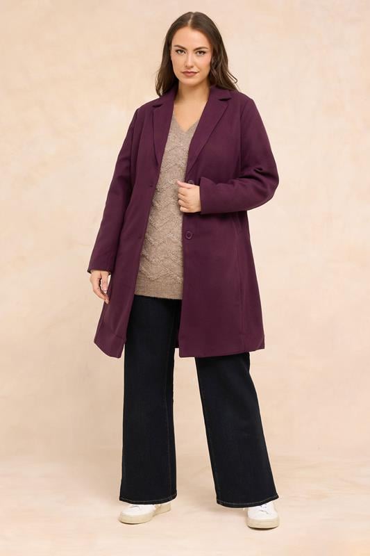 EVANS Plus Size Burgundy Red City Coat | Evans  1
