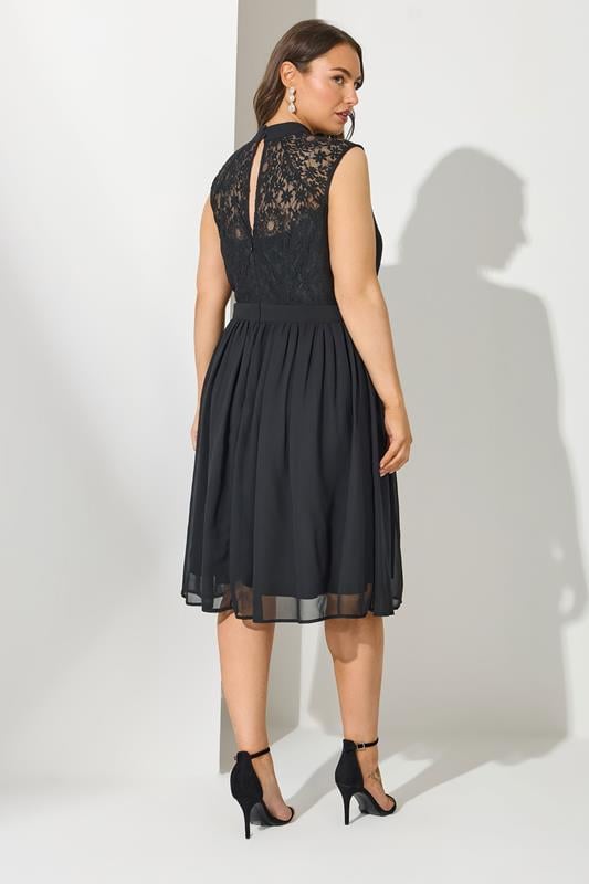 YOURS LONDON Plus Size Black Lace Sleeveless Keyhole Dress | Yours Clothing 4