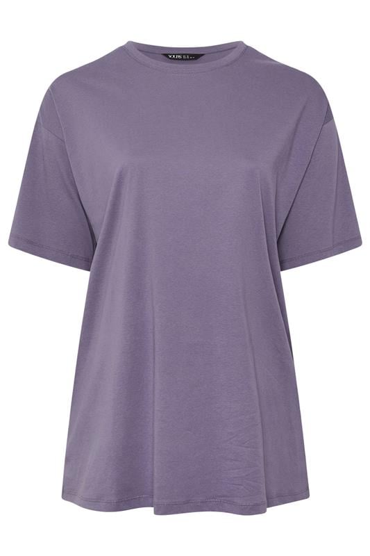 YOURS Plus Size Purple Relaxed Longline T-Shirt | Yours Clothing 5