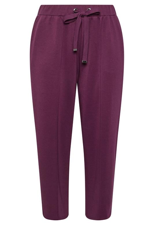  EVANS Curve Berry Red Luxe Wide Leg Joggers