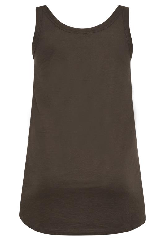 YOURS Plus Size Chocolate Brown Vest Top | Yours Clothing 6