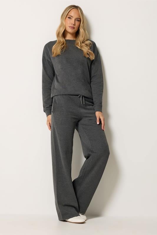 LTS Tall Women's Charcoal Grey Wide Leg Joggers | Long Tall Sally 1