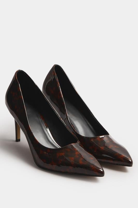  LTS Brown Tortoise Pointed Court Heel