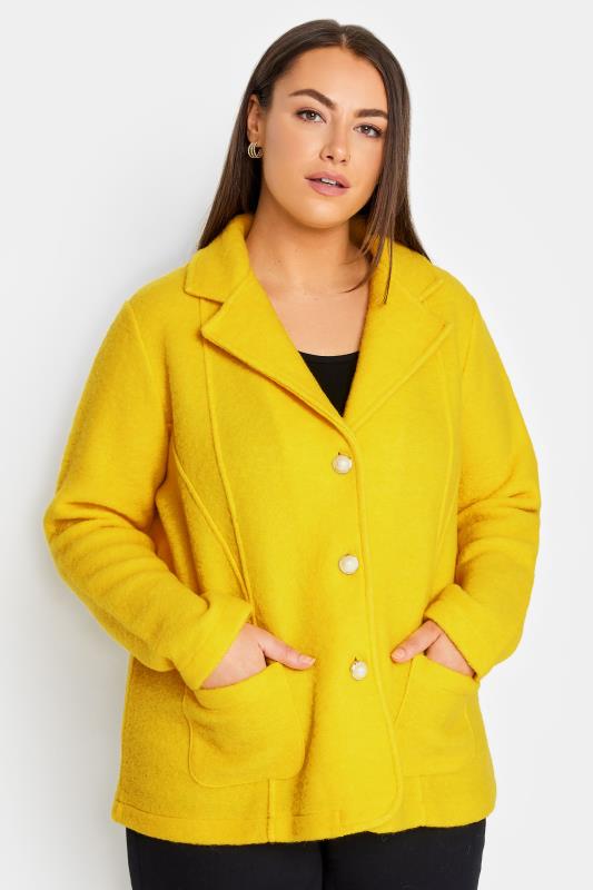 Plus Size  Manon Baptiste Yellow Pearl Detail Jacket