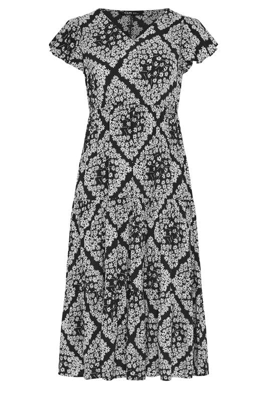 YOURS Plus Size  Black Daisy Smock Dress | Yours Clothing 5