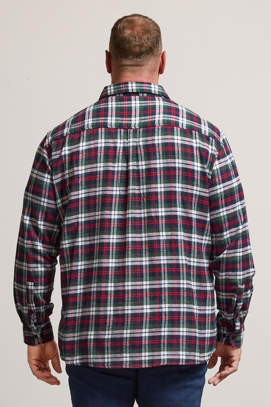 BadRhino Big & Tall Red Check Print Long Sleeve Flannel Shirt | BadRhino 2