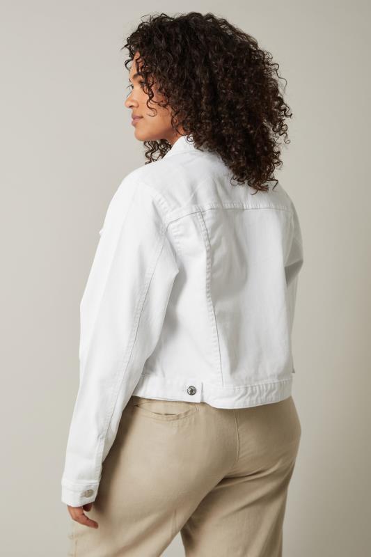 EVANS Plus Size White Denim Jacket | Evans  3