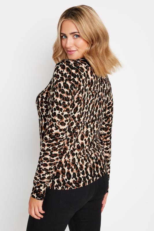 M&Co Natural Brown Leopard Print Crew Neck Jumper | M&Co 3