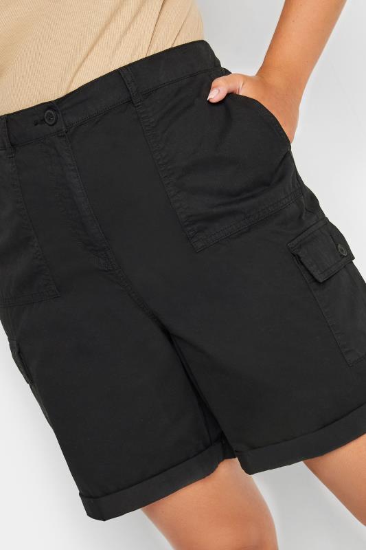 YOURS Plus Size Black Cargo Chino Shorts | Yours Clothing 4