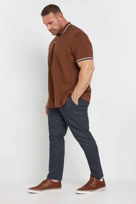 JACK & JONES Big & Tall Navy Blue 'Marco' Chino Trousers