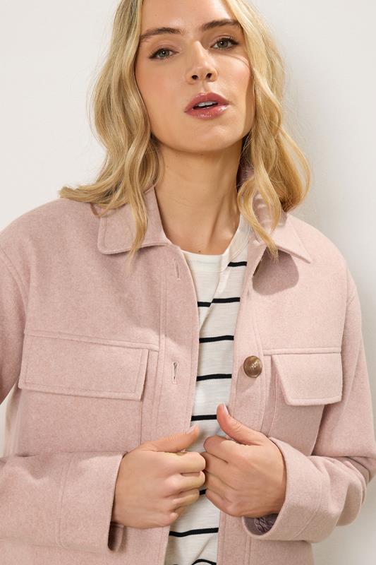 LTS Tall Light Pink Brushed Button Trucker Jacket | Long Tall Sally 5