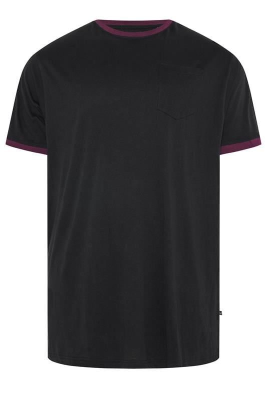 KAM Big & Tall Black Ringer T-Shirt | BadRhino 1