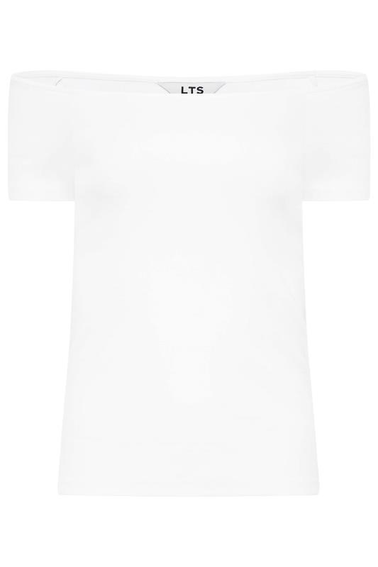 LTS Tall White Bardot Short Sleeve Top | Long Tall Sally  6