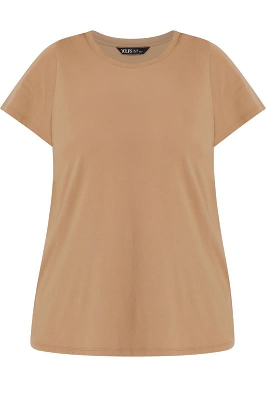 YOURS Plus Size Natural Brown Core Basic T-Shirt | Yours Clothing 5