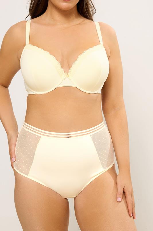 YOURS Curve Yellow Dobby Lace Full Brief