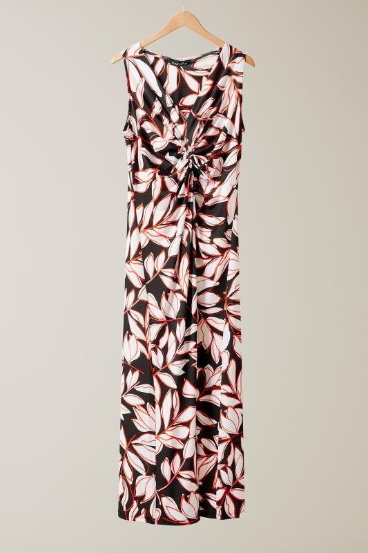 EVANS Plus Size Black Floral Print Knot Front Maxi Dress | Evans  5