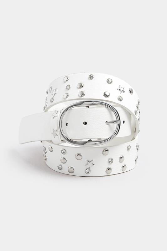 White Star Studded Diamante Belt | Yours Clothing 2