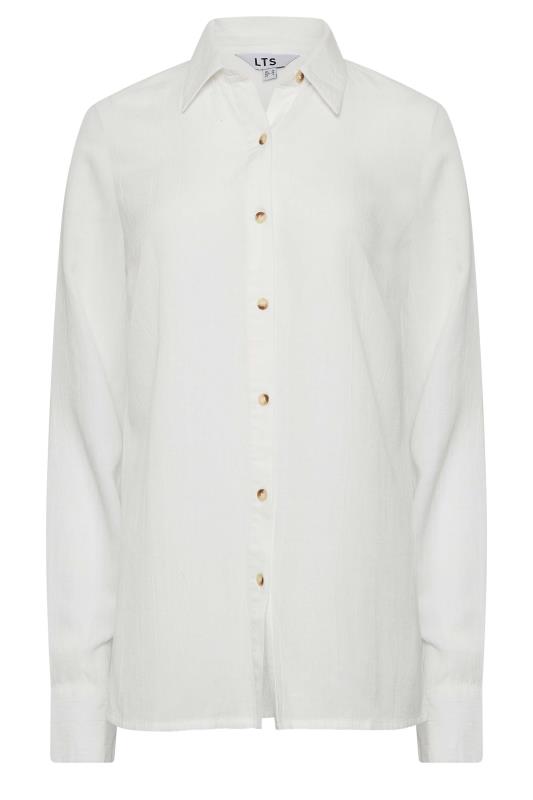 LTS Tall Womens White Long Sleeve Linen Shirt | Long Tall Sally  7