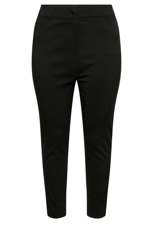 Curve Plus Size Black Bengaline Slim Leg Trousers 6