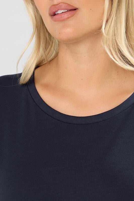 Plus Size Dark Blue Short Sleeve T-Shirt | Yours Clothing 4