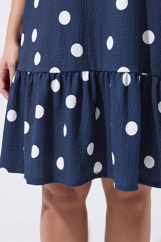 LIMITED COLLECTION Plus Size Navy Blue Polka Dot Dress | Yours Clothing 4