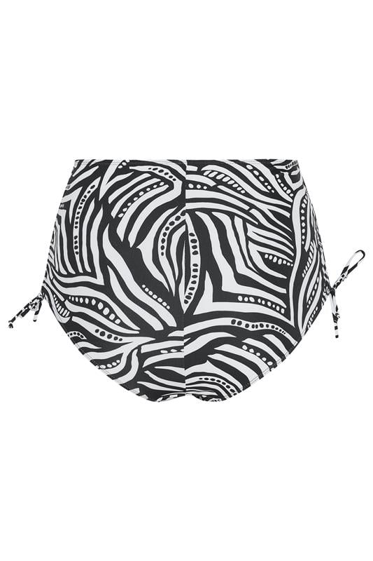 YOURS Plus Size Black Abstract Super High Waist Bikini Brief | Yours Clothing 8