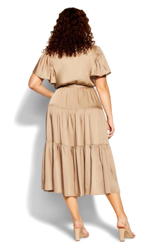 Tiered Sweetness V-Neck Sleeved Brown Wrap Maxi Dress 5