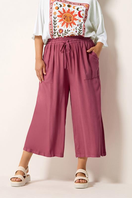  YOURS Curve Red Chambray Culottes