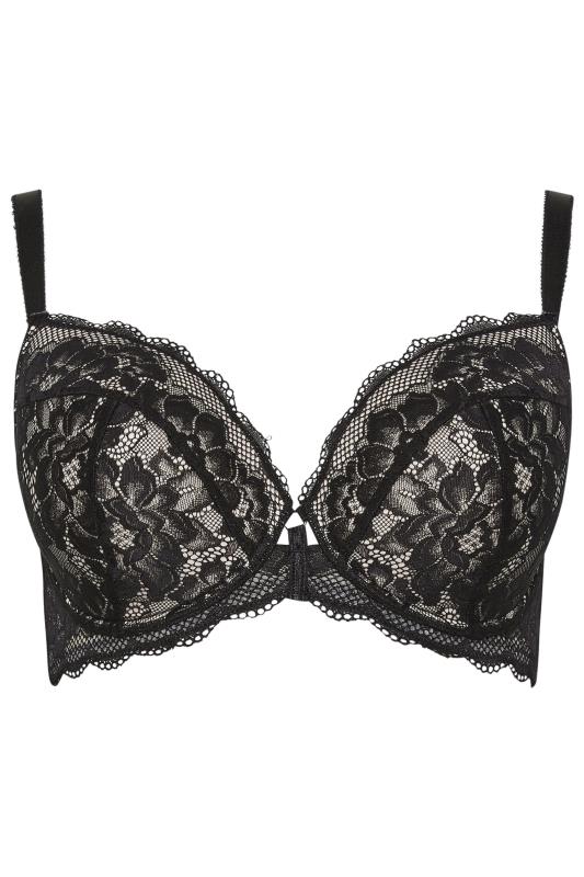 YOURS Plus Size Black Lace Padded Plunge Bra | Yours Clothing  5