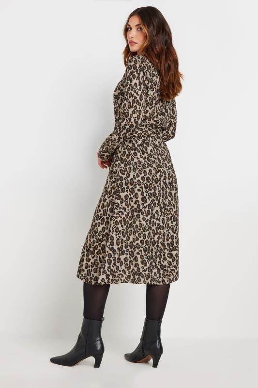 LTS Tall Women's Brown Leopard Print Midi Shirt Dress | Long Tall Sally 4