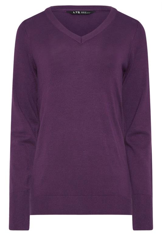 LTS Tall Purple V-neck Long Sleeve Jumper | Long Tall Sally 6