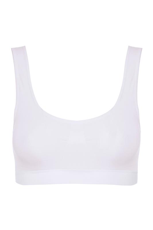 2 PACK White & Black Seamless Non-Padded Non-Wired Bralettes | Yours Clothing 7