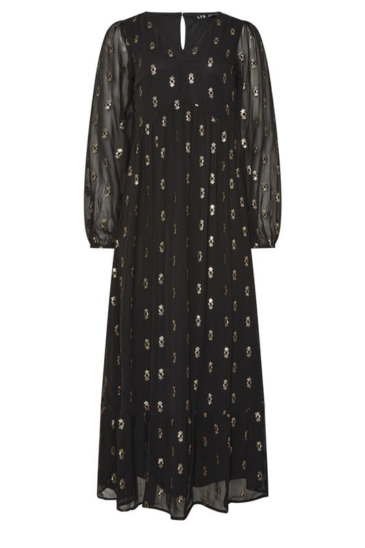 LTS Tall Black Sequin Spot Smock Maxi Dress | Long Tall Sally 6
