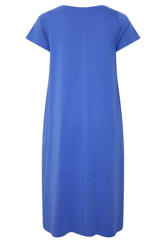 EVANS Plus Size Cobalt Blue Premium Cotton Dress | Evans 6